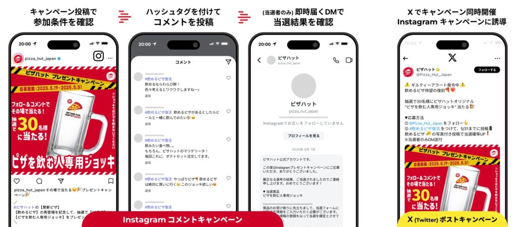 ピザハット Instagram コメント キャンペーン BBF シャトルロック
