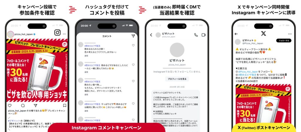 ピザハット Instagram コメント キャンペーン BBF シャトルロック