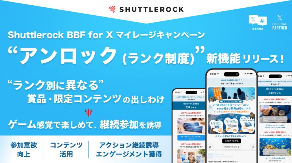X Twitter マイレージ キャンペーン アンロック ランク制度 参加意欲向上 コンテンツ活用 アクション継続誘導 エンゲージメント獲得