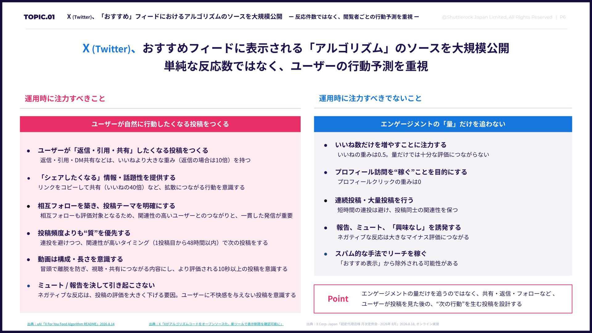 X Twitter 最新 アルゴリズム 変更点 企業の対策 すべきこと すべきでないこと